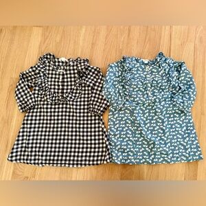 Crewcuts j crew sz 4 girls gingham and heart long sleeve dress bundle